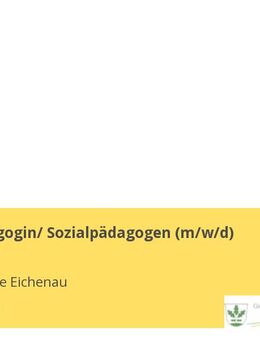 Sozialpädagogin/ Sozialpädagogen (w/m/d) - Eichenau