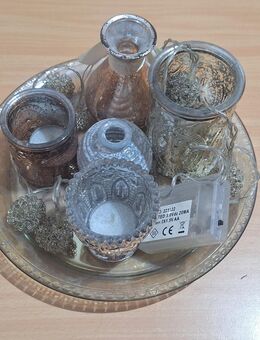 Dekoteller aus Glas Teelichthalter und beleuchtbar - gebraucht - Petersberg (Hessen)
