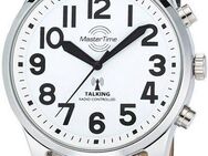 MASTER TIME Funkuhr Sprechende Funkuhr MTGA-10690-60L, Armbanduhr, Quarzuhr, Herrenuhr, Lederarmband