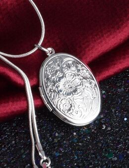 ☝️☝️☝️Halskette, 925 Silber plat. + Anhänger ovales Medaillon, NEU ⭐⭐⭐⭐⭐ - Gersthofen