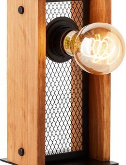 Brilliant Tischleuchte Calandra, ohne Leuchtmittel, 24 x 12 x 12 cm, E27, Metall/Holz, schwarz/holz