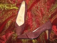 NEUw * Edel * Original VINTAGE * Echt * Nubuck * Velours Leder * High Heels * Pumps * Schuhe "Elisabeth" Gr. 37½ * 37,5 * 4,5 * bordaux- dunkel- wein-rot * - Riedlingen