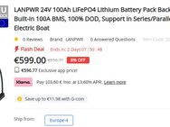 LANPWR 24V 100Ah LiFePo4 Batterie - Brunn (Bayern)