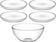 LEONARDO Schale Schalen-/Teller-Set, 5er Set CUCINA, 4x Ø 18 cm & 1x Ø 21,5 cm, Glas, (Set, 5-tlg), Spülmaschinengeeignet