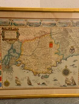 Karte der Provence, Kupferstichkarte 1580 P.J. Bompario - Laboe