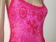 NEU * Edel * Glitzer * Pailletten * Blumen * Blüten * Flower * Stickerei * Häckel * Bodycon * asymmetrisch * Spaghetti- Träger * KLEID "NICOWA" Gr. 36- 38/ S * pink * - Riedlingen