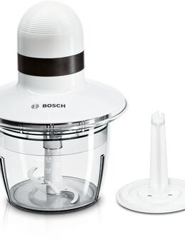 BOSCH Zerkleinerer MMR08A1, 800ml Behälter, Schlagscheibe, Edelstahl-Messer, weiß, 400 W, Behälter mikrowellengeeignet, Einhand-Bedienung