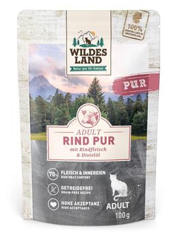 Wildes Land Cat 12 x 100 g - Rind Pur mit Distelöl