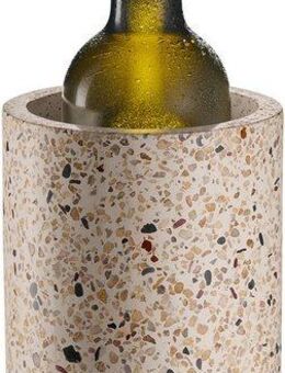 APS Wein- und Sektkühler Flaschenkühler -TERRAZZO-, Ø 12,5 cm, Höhe ca. 19 cm, Beton, in Terrazzo Optik