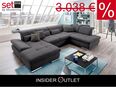 Wohnlandschaft 365cm Musterring SO4100 Federkern Grau Microfaser in 50827