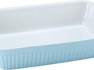 CreaTable Auflaufform Pastell Kitchen, Steinzeug, (1-St), klassisches Streifenrelief, umlaufender Kantenschutz, Pastellfarben