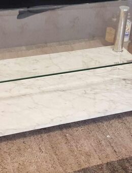 Couchtisch 12 mm Glasplatte und Ablage Marmor Optik Chrom Stollen - Stolberg (Rheinland, Kupferstadt)