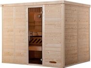 weka Sauna Design-Sauna KEMI 5, BxTxH: 245 x 193 x 200 cm, 45 mm, Blockbohlen, moderne Ganzglastür