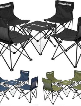 Camping Outdoor 5er-Set Campingstühle mit Tisch Stahl 4 Stühle 1 Tisch - Wuppertal