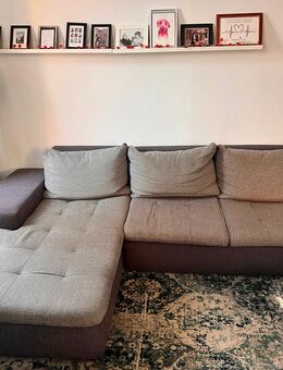 Couch / Wohnlandschaft in Grau / Dunkelgrau mit Schlaffunktion - Mannheim
