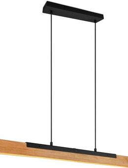 TRIO Leuchten LED Pendelleuchte Kerala, Dimmfunktion, mehrere Helligkeitsstufen, LED fest integriert, Warmweiß, Hängelampe aus Holz + Metall, Touchdimmer, höhenverstellbar, warmweiß