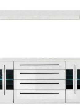 INOSIGN Wohnwand Cantara, moderne Anbauwand, Wohnzimmer-Set, in Eiche Evoke oder Weiß, (Set), enthält zwei Vitrinen, ein Sideboard und ein Wandboard