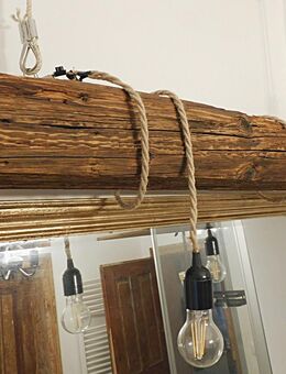 Upcycling vintage rustikal Hängeleuchte balkenlampe shabby chic landhaus Altholz Echtholz - Salzatal