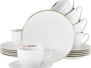 CreaTable Kaffeeservice Valencia Gold, Kaffee-Service 18-tlg (18-tlg), 6 Personen, Porzellan, Elegant, Goldrand