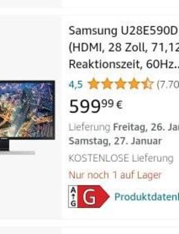 Monitor 4K Ultra HD von Samsung - Wolfenbüttel