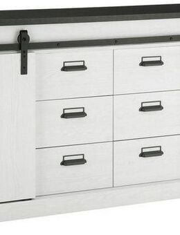 Home affaire Sideboard SHERWOOD, modernes Holz Dekor, mit Scheunentorbeschlag aus Metall, Breite 201 cm