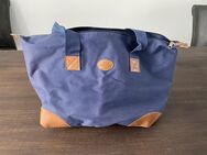 Tasche blau-braun m. Henkel aus Stoff / Leder - Vilshofen (Donau) Zentrum