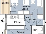 2 Zimmerwohnung mit großem Balkon - Frankfurt (Main)