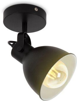 B.K.Licht Wandleuchte Design-Spotleuchte, Metall, Schwarz, E27-Fassung, ohne Leuchtmittel, Schwenkbar, Ø13cm, ohne Leuchtmittel