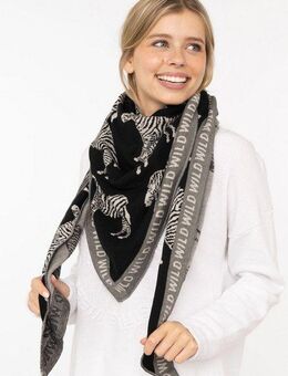 Zwillingsherz Dreieckstuch, Feinstrick, Animal-Print, Statement