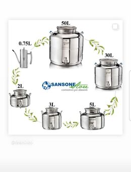 Fass Kanne Edelstahl Behälter- Geschweißten Boden INOX - NSF-316 Für Alkohol und Alle Öle Sansone - Rottweil