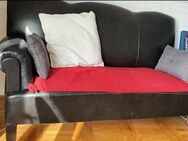 Ostfriesensofa Ostfriesen Sofa Schwarz Leder Antik 185cm breit 100cm hoch 85cm t - Essen