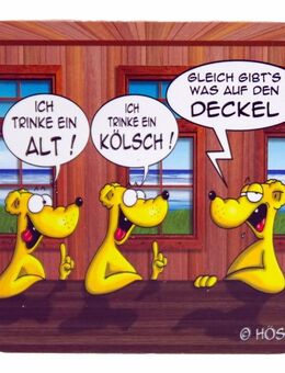 Lustiger Bierdeckel "Gleich gibts was auf den Deckel" aus Kork - Glasuntersetzer - München