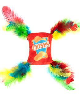Katzenspielzeug Crinkle Crisps mit Federn - 1 Stück