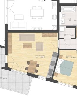 Neubau 2-Zimmer-ETW im 1. OG mit großem Balkon - Waldkraiburg