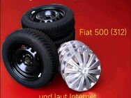 Fiat 500 (312) NEUE Winter Kompletträder Stahl 14 zoll BRIDGESTONE Blizzak LM005 175/65R14+Radblenden - Motten