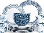 LAURA ASHLEY BLUEPRINT COLLECTABLES Kombiservice Geschirr-Set, Service China Rose, Sweet Allysum, Floris, Candy Stripe (16-tlg), 4 Personen, Porzellan, 16 Teile, für 4 Personen