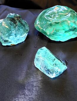 3 Glassteine türkis grün - Dresden
