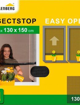 SCHELLENBERG Fliegengitter-Gewebe aufrollbar, für Fenster, (Set, 1-St), Klebe-Klett-Montage, 130 x 150 cm, anthrazit