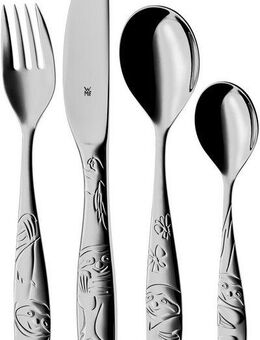 WMF Kinderbesteck Tommi das Faultier (4-tlg), 1 Personen, Cromargan® Edelstahl Rostfrei 18/10, ab 3 Jahren, hygienisch, säurefest
