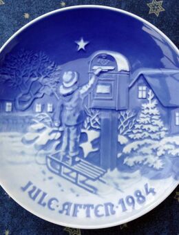 Weihnachtsteller 1984 von Bing und Groendahl (Kind am Briefkasten) - Nottuln