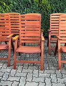 Exklusive Teakholz Hochlehnersessel/Gartenstühle aus wetterfestem Teakholz 6 Stück in 19057