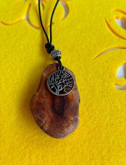 Baumperlen Kette mit verstellbaren Knoten Handmade - Kelbra (Kyffhäuser)