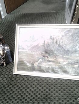 K.Bartosch deutscher Maler XIX-XX" Frühlingsstimmung mit Wildrudel am Königsee im Hintergrund St. Batholomä/Watzmann" signiert datiert 1912 - Sternenfels