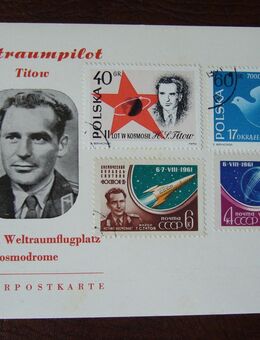 Sonderpostkarte "Weltraumpilot Titow" 1961 - Krefeld