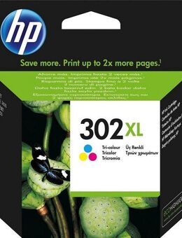 HP 302XL Tintenpatrone (Packung, original Druckerpatrone 302 cyan/magenta/yellow XL)