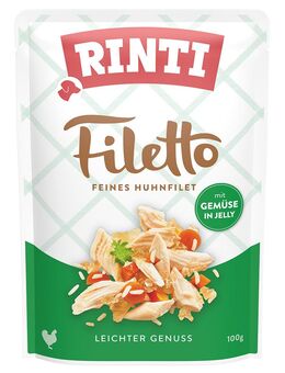 Sparpaket RINTI Filetto Pouch in Jelly 48 x 100 g - Huhn mit Gemüse