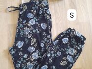 Sommerhose Gr.S dunkelblau mit Blümchen, Taschen und Komfortbund, "neu" - Mülheim (Ruhr)