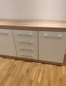 Sideboard weiß/Eiche hell in 25557