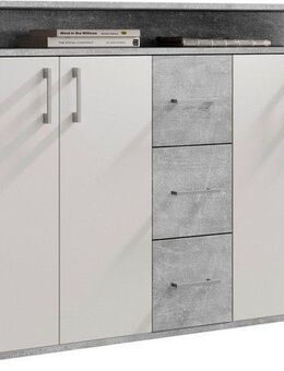 HBZ Sideboard Drivno Sideboard, B/H/T 139x90x34 cm, Breite 139cm, Kugelauszug, Einlegeböden verstellbar, 3 Schubkästen