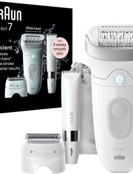 Braun Epilierer Silk-épil 7 7-441, Rasier-& Trimmeraufsatz, Mini-Rasierer für den Körper, Wet&Dry